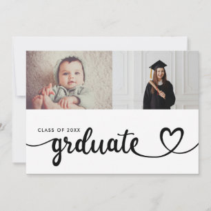 Jetzt und dann Graduierungsparty - Baby Foto zum G Einladung