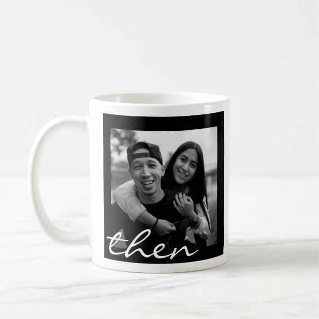 Jetzt und dann Liebe Story Foto Kaffeetasse (Links)