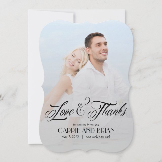 Jetzt und für immer Hochzeit Dankeschön Karte (Vorderseite)