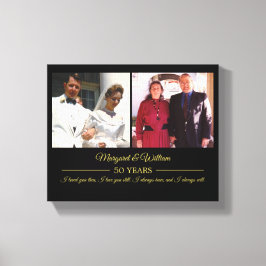 Jetzt und wieder Fotos Gold Text Anniversary Foto Leinwanddruck
