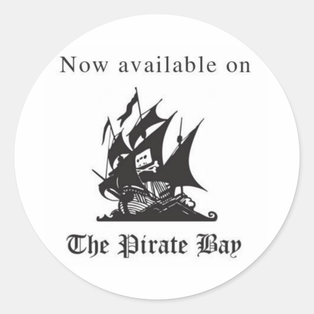 Jetzt verfügbar auf der Piraten-Bucht Runder Aufkleber (Vorderseite)
