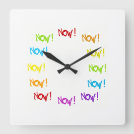 JETZT ! WALL CLOCK BY DMT QUADRATISCHE WANDUHR