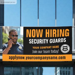 Jetzt wird Sicherheitswache Job Logo Foto Orange e Banner