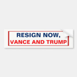 Jetzt zurücktreten, Vance und Trump Autoaufkleber