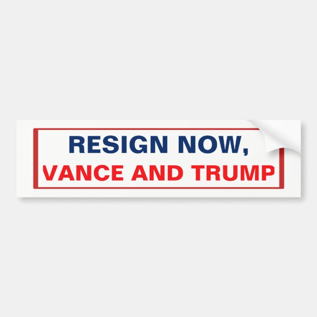 Jetzt zurücktreten, Vance und Trump Autoaufkleber (Vorne)