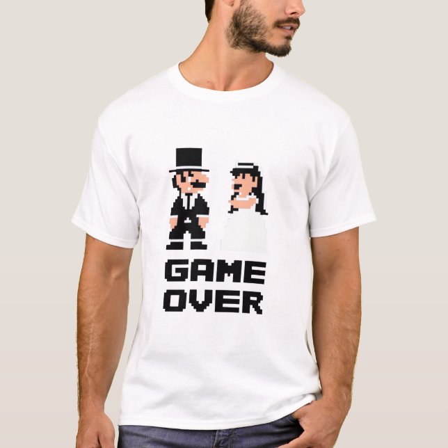 Jeu au-dessus de rétro T-shirt de jeu de mariage (Devant)