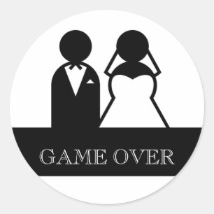 Jeu au-dessus des autocollants de mariage de