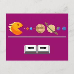 Jeu avec planètes drôle Carte postale personnalisé