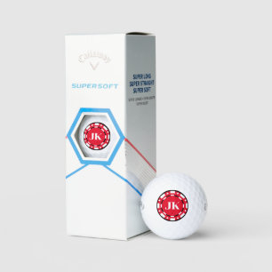 Jeu cadeau de balle de golf à puce de poker monogr