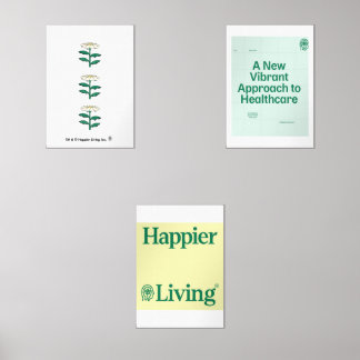 Jeu d'affiches du logo Happier Living