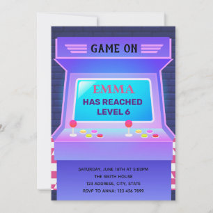 Jeu d'arcade invitation anniversaire