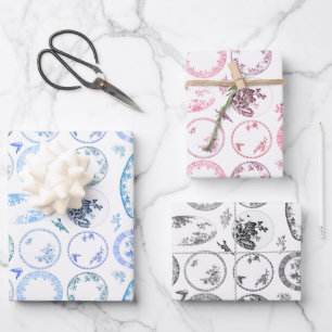 Jeu de 3 couleurs   Feuilles de plaques d'antiquit