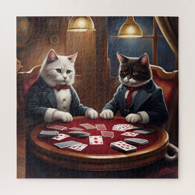 jeu de carte de chat IA art puzzle (Vertical)