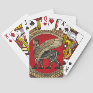 Jeu De Cartes [100] Lion ailé assyrien : Or et noir Lamassu
