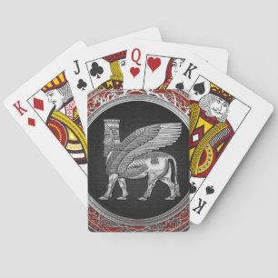 Jeu De Cartes [100] Taureau ailé assyrien - Lamassu argenté