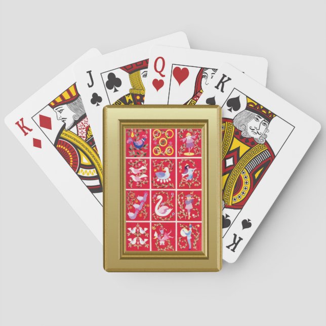 Jeu De Cartes 12 Jours de Noël, - carol traditionnel de Noël (dos)
