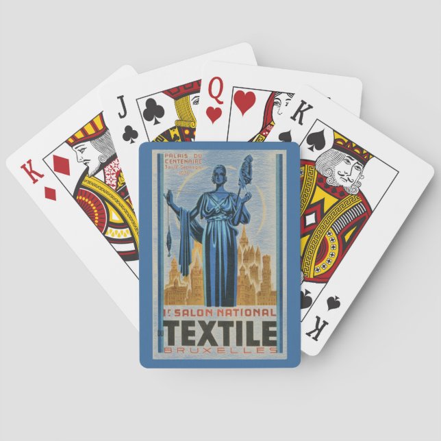 Jeu De Cartes 1930 Art Déco Bruxelles première foire textile (dos)