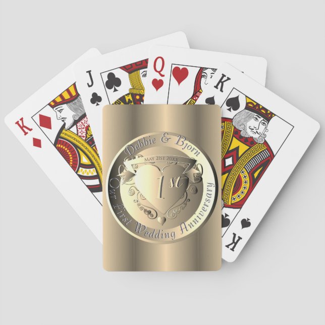Jeu De Cartes 1er, 8e, 19e, 50e anniversaire de Mariage (dos)