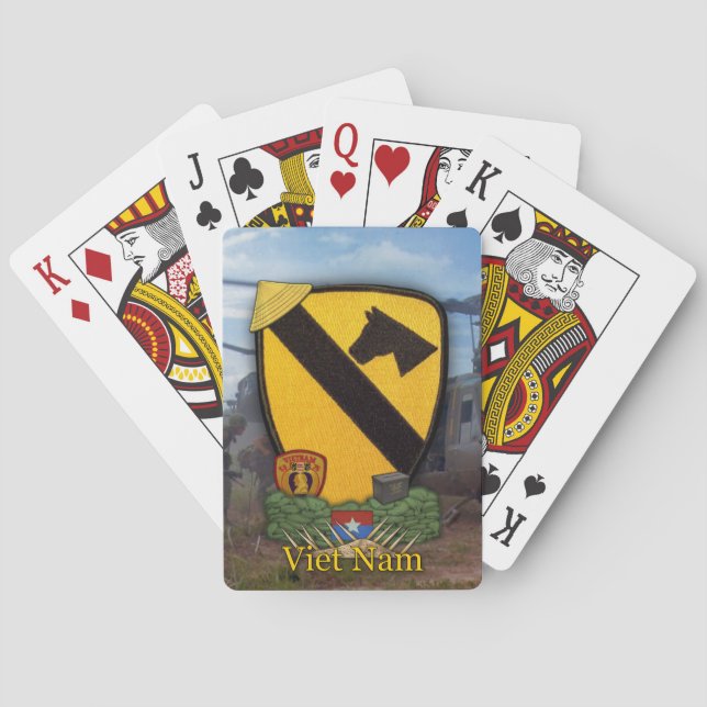 Jeu De Cartes 1ère division de cavalerie vietnam vétérans poker  (dos)