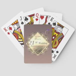 Jeu De Cartes 21e anniversaire du Mariage Iolite et laiton