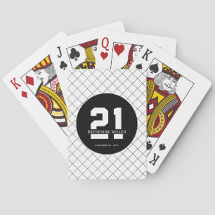 Jeu De Cartes 21e anniversaire personnalisé Moderne et élégant