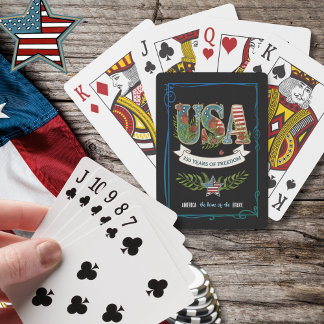 Jeu De Cartes 250 Ans de Liberté Minuit Noir Patriotique