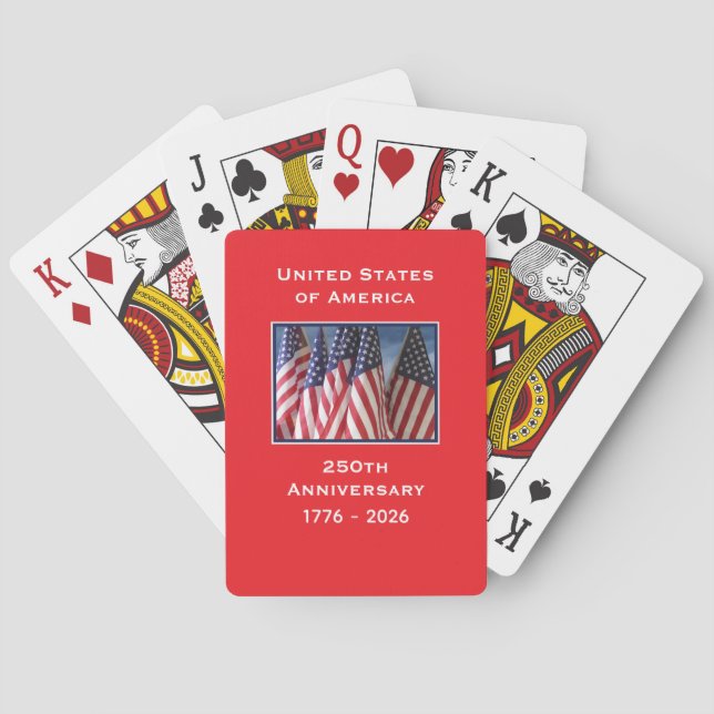 Jeu De Cartes 250e anniversaire 1776 à 2026 USA Amérique (dos)