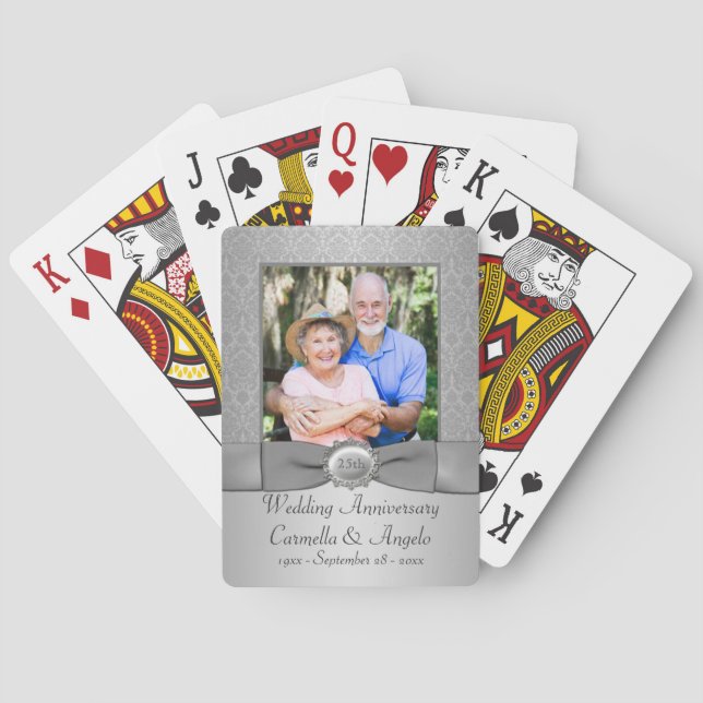 Jeu De Cartes 25e anniversaire du Mariage Cartes de jeu (dos)