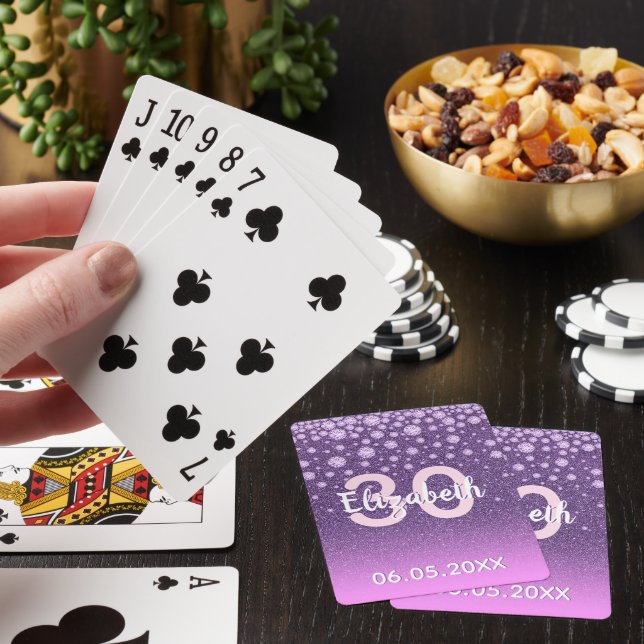 Jeu De Cartes 30e anniversaire violet rose parties scintillant n (In Situ)