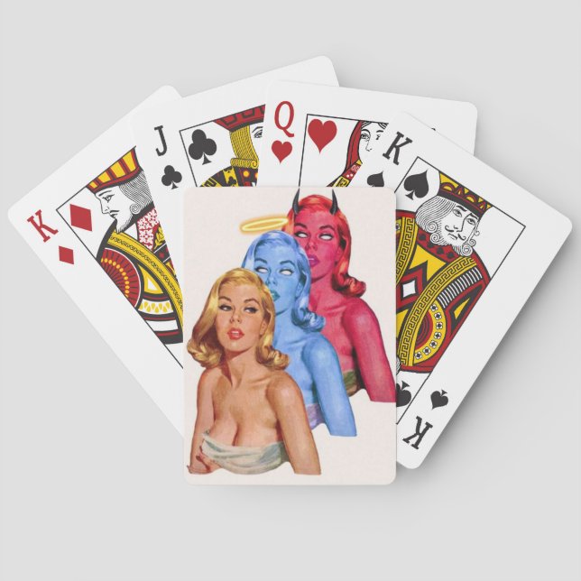 Jeu De Cartes 3 Lady Jouant Aux Cartes. (dos)