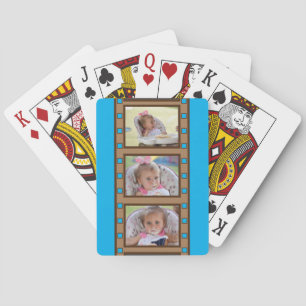 Jeu De Cartes 3 Photo Retro Filmstrip Bleu