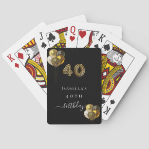 Jeu De Cartes 40e anniversaire animal léopard d'or noir