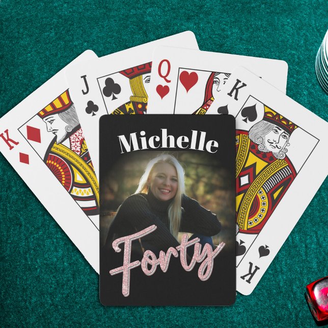Jeu De Cartes 40e anniversaire quarante rose noir (Créateur téléchargé)