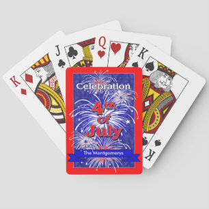 Jeu De Cartes 4 juillet célébration de feux d'artifice