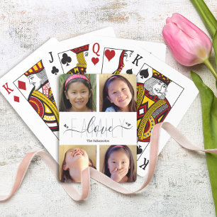 Jeu De Cartes 4 Photo Collage Famille moderne Amour Script Coeur