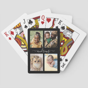 Jeu De Cartes 4 photo Noir et Blanc Personnalisé