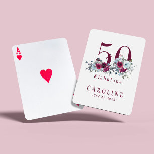 Jeu De Cartes 50 et fabuleux cadeau d'anniversaire floral bordea