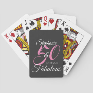Jeu De Cartes 50 et Fabulous Pink Personnalisé fête d'anniversai