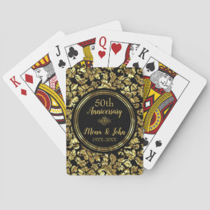 Jeu De Cartes 50e anniversaire du Mariage Black & Gold