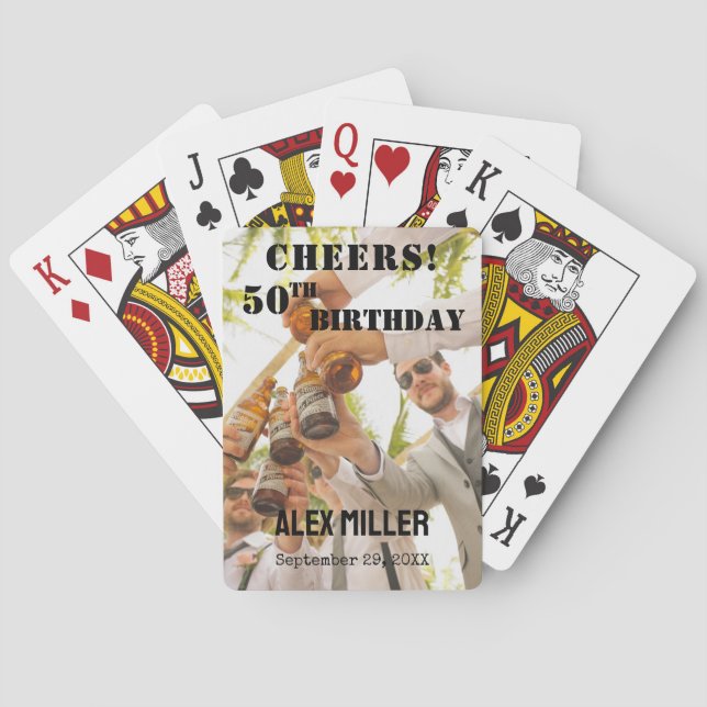 Jeu De Cartes 50e anniversaire photo Keepsaké Cheers (dos)