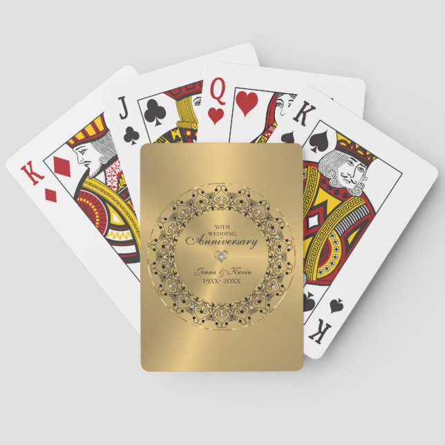 Jeu De Cartes 50ème anniversaire du Mariage BlackMandala sur l'o (dos)