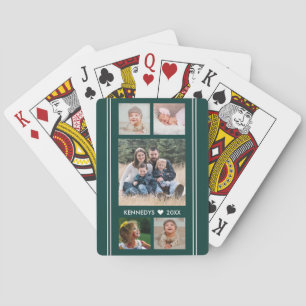 Jeu De Cartes 5 Collage Photo Famille Vert Et Blanc 