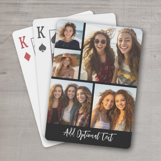 Jeu De Cartes 5 Collage photo Texte facultatif — PEUT Modifier l (Personalized Playing Cards - add your photos and text)