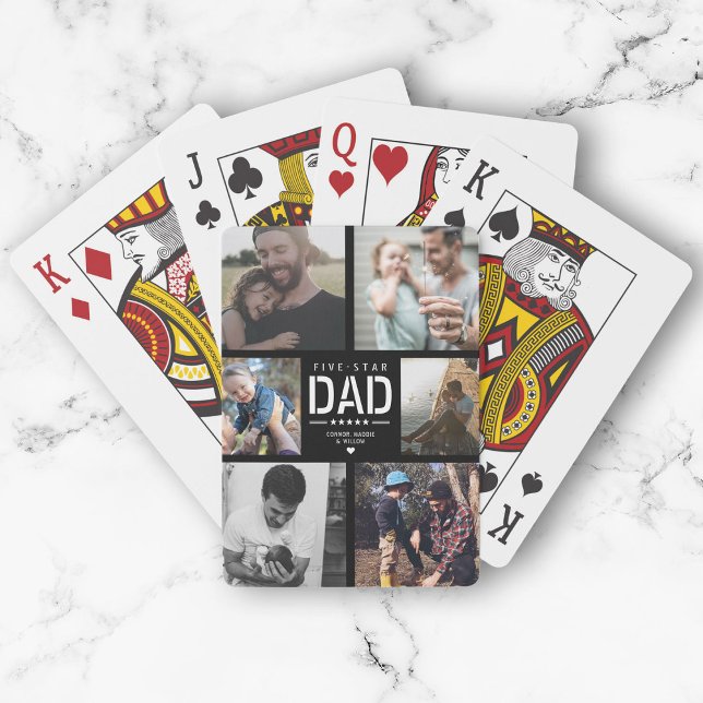 Jeu De Cartes 5 ÉTOILES DAD Moderne Cool Photo Collage Fête des  (Créateur téléchargé)