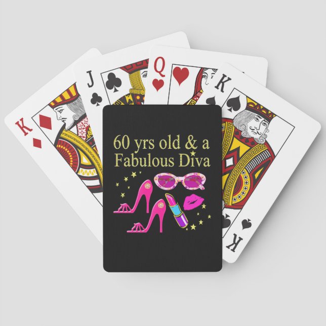 JEU DE CARTES 60E ANNIVERSAIRE DIVA DESIGN (dos)