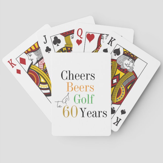 Jeu De Cartes 60e anniversaire Golf Cheers Bières minimal (dos)
