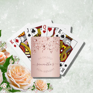 Jeu De Cartes 60e anniversaire rose étoiles rose or