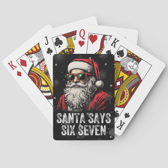 Jeu De Cartes 67 Meme Funny Santa Says Six Seven Christmas (dos)