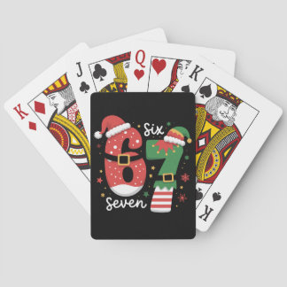 Jeu De Cartes 67 Mème Six Sept Elfe Chapeau de Noël Santa