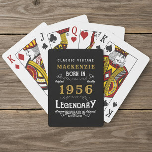 Jeu De Cartes 70e anniversaire Né en 1956 Légende Or Noir